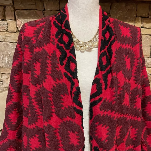 NWOT Lucky Brand Red Kimono Open Front Sweater Size Medium - Picture 3 of 9